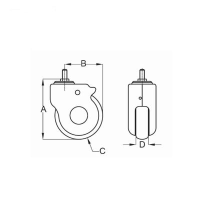 Medical TPR Silent Swivel Caster With Brake