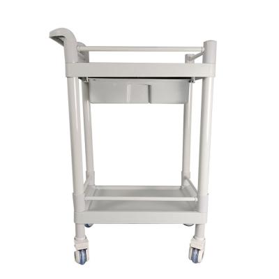 2 Shelves ABS Plastic Hospital Trolley